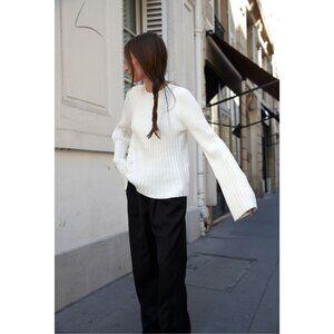 Loulou Studio Hairan Knit Top Ivory Size Small